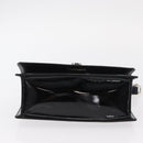 Salvatore Ferragamo Chain Gancini Shoulder Bag Enamel Black Silver Auth 143669-9