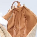 CELINE Macadam Canvas Shoulder Bag PVC Beige Gold Auth 143671-18