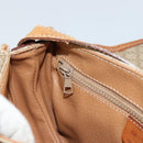 CELINE Macadam Canvas Shoulder Bag PVC Beige Gold Auth 143671-20