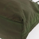 PRADA Shoulder Bag Nylon Khaki Silver Auth 143672-11