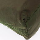 PRADA Shoulder Bag Nylon Khaki Silver Auth 143672-12