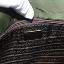 PRADA Shoulder Bag Nylon Khaki Silver Auth 143672-15