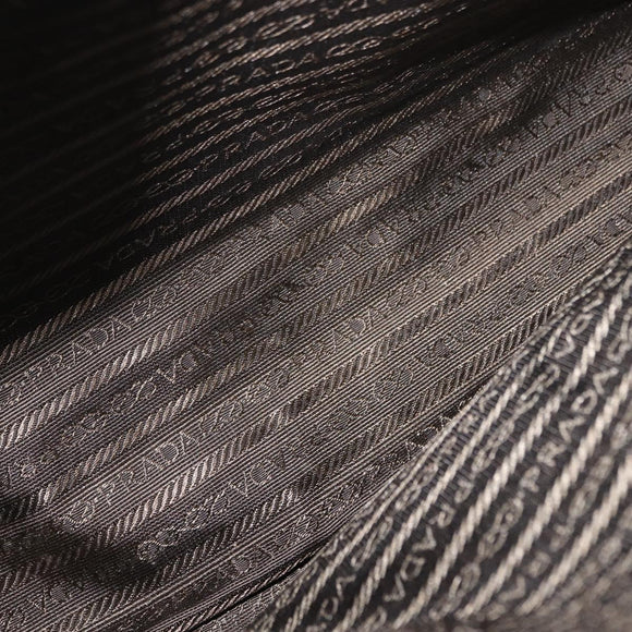 PRADA Shoulder Bag Nylon Khaki Silver Auth 143672