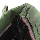 PRADA Shoulder Bag Nylon Khaki Silver Auth 143672-18