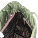 PRADA Shoulder Bag Nylon Khaki Silver Auth 143672-18