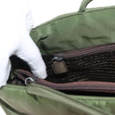 PRADA Shoulder Bag Nylon Khaki Silver Auth 143672-22
