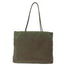 PRADA Shoulder Bag Nylon Khaki Silver Auth 143672-2
