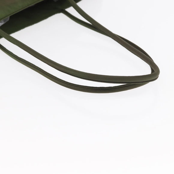 PRADA Shoulder Bag Nylon Khaki Silver Auth 143672