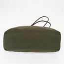 PRADA Shoulder Bag Nylon Khaki Silver Auth 143672-9