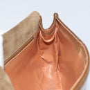 BALLY Chain Shoulder Bag Enamel Brown Gold Auth 143674-18