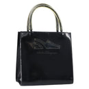 Salvatore Ferragamo Hand Bag Enamel Black Gold Auth 143675-1