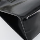 Salvatore Ferragamo Hand Bag Enamel Black Gold Auth 143675-11