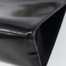 Salvatore Ferragamo Hand Bag Enamel Black Gold Auth 143675-12