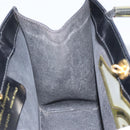 Salvatore Ferragamo Hand Bag Enamel Black Gold Auth 143675-16