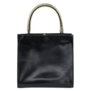 Salvatore Ferragamo Hand Bag Enamel Black Gold Auth 143675-3