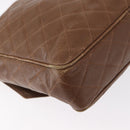 CHANEL Matelasse Shoulder Bag Caviar Skin Brown Gold CC Auth 143676-12