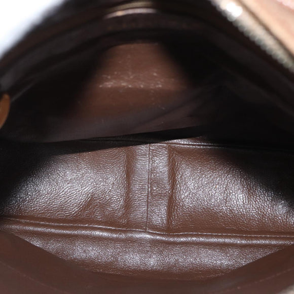 CHANEL Matelasse Shoulder Bag Caviar Skin Brown Gold CC Auth 143676