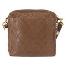 CHANEL Matelasse Shoulder Bag Caviar Skin Brown Gold CC Auth 143676-3