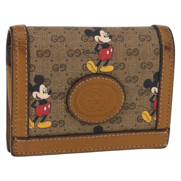 GUCCI Micro GG Supreme Bifold Wallet PVC GUCCIxDisney Beige 602534 Auth 143677