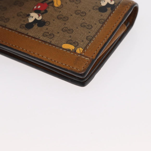 GUCCI Micro GG Supreme Bifold Wallet PVC GUCCIxDisney Beige 602534 Auth 143677