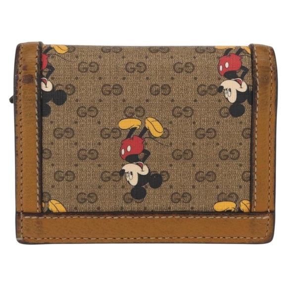 GUCCI Micro GG Supreme Bifold Wallet PVC GUCCIxDisney Beige 602534 Auth 143677