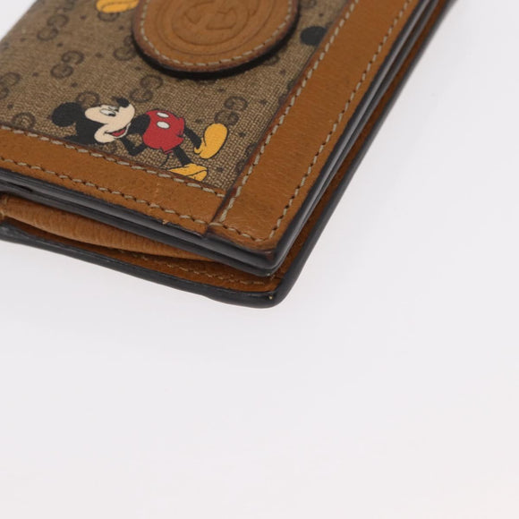 GUCCI Micro GG Supreme Bifold Wallet PVC GUCCIxDisney Beige 602534 Auth 143677