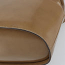 Salvatore Ferragamo Chain Shoulder Bag Enamel Beige Gold Auth 143680-12