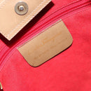 Salvatore Ferragamo Chain Shoulder Bag Enamel Beige Gold Auth 143680-14