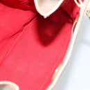 Salvatore Ferragamo Chain Shoulder Bag Enamel Beige Gold Auth 143680-15