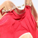 Salvatore Ferragamo Chain Shoulder Bag Enamel Beige Gold Auth 143680-16