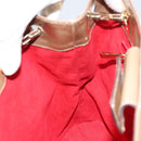 Salvatore Ferragamo Chain Shoulder Bag Enamel Beige Gold Auth 143680-17