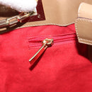 Salvatore Ferragamo Chain Shoulder Bag Enamel Beige Gold Auth 143680-18