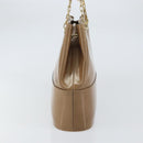 Salvatore Ferragamo Chain Shoulder Bag Enamel Beige Gold Auth 143680-4