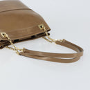 Salvatore Ferragamo Chain Shoulder Bag Enamel Beige Gold Auth 143680-7