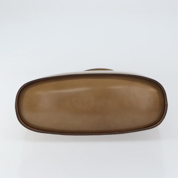 Salvatore Ferragamo Chain Shoulder Bag Enamel Beige Gold Auth 143680