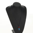 LOUIS VUITTON Collier Charms On The Go Necklace Enamel Navy M63648 Auth 143681AM-12