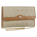 Christian Dior Honeycomb Canvas Chain Shoulder Bag PVC Beige Gold Auth 143712-1