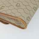 Christian Dior Honeycomb Canvas Chain Shoulder Bag PVC Beige Gold Auth 143712-16