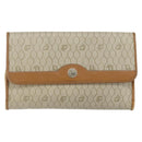 Christian Dior Honeycomb Canvas Chain Shoulder Bag PVC Beige Gold Auth 143712-13