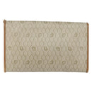 Christian Dior Honeycomb Canvas Chain Shoulder Bag PVC Beige Gold Auth 143712-2