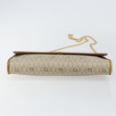 Christian Dior Honeycomb Canvas Chain Shoulder Bag PVC Beige Gold Auth 143712-5