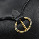 Christian Dior Shoulder Bag Leather Black Gold Auth 143713-9