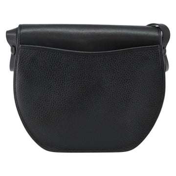 Christian Dior Shoulder Bag Leather Black Gold Auth 143713 - 0