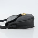 Christian Dior Shoulder Bag Leather Black Gold Auth 143713-4