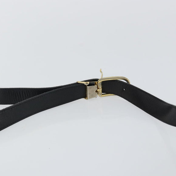 Christian Dior Shoulder Bag Leather Black Gold Auth 143713