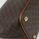 CELINE Macadam Canvas Hand Bag PVC Leather Brown Gold Auth 143725-16
