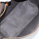 CELINE Macadam Canvas Hand Bag PVC Leather Brown Gold Auth 143725-11