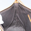 CELINE Macadam Canvas Hand Bag PVC Leather Brown Gold Auth 143725-20