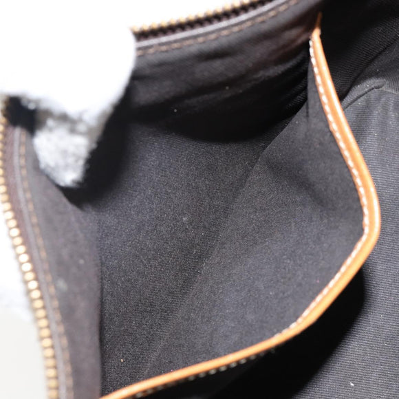 CELINE Macadam Canvas Hand Bag PVC Leather Brown Gold Auth 143725