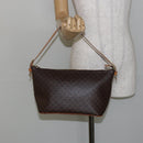 CELINE Macadam Canvas Hand Bag PVC Leather Brown Gold Auth 143725-22